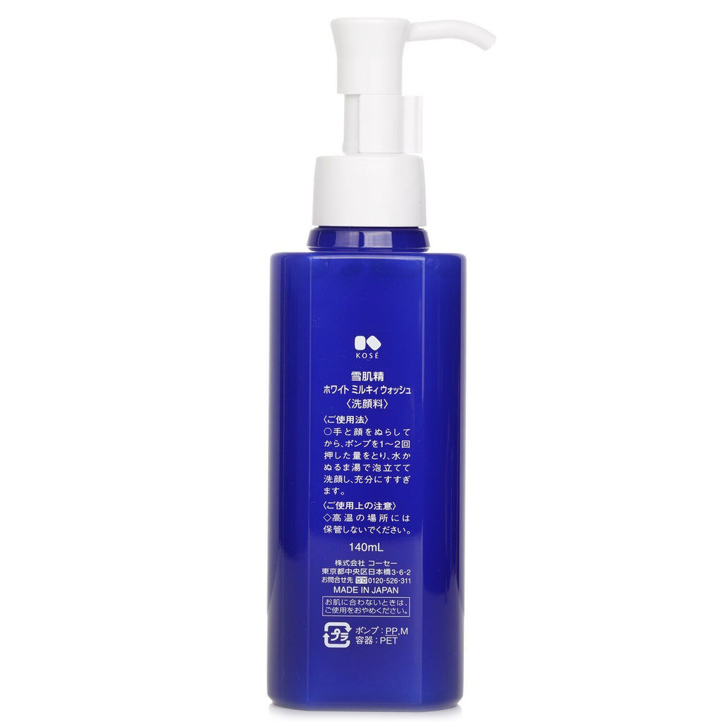 Kosé sekkisei white milky wash · espuma limpiadora japonesa de textura láctea con extracto de coix