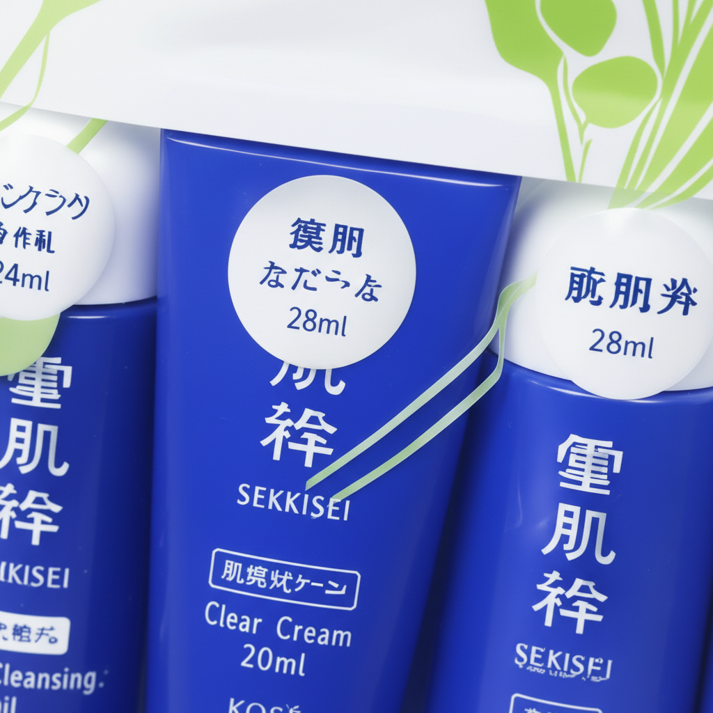 KOSÉ sekkisei set de cuidado facial · rutina de 4 pasos con botánicos orientales · kit completo
