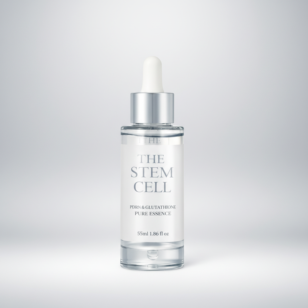 The stem cell PDRN & glutathione pure essence · suero facial con 11 activos premium